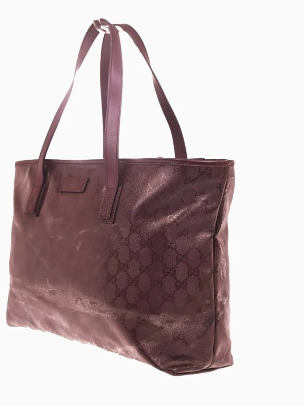 GUCCI Logo GG Pattern Imprime Shoulder Tote Bag PVC Leather Burgundy Red 31MA441 - Picture 2 of 16